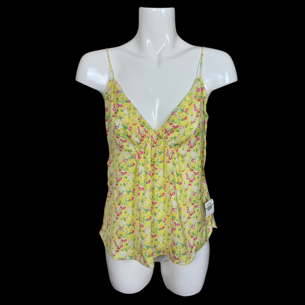 Free People Yellow Lemon Combo Floral Tank/Cami Top Size Large NWT